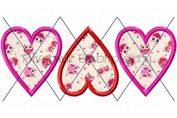 Applique Argyle Hearts
