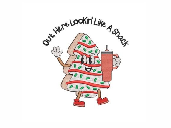 Christmas Tree Cake Embroidery Design