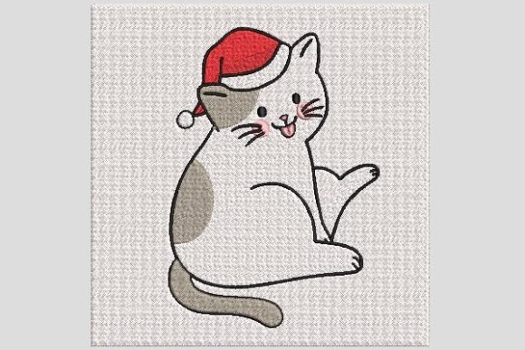 Christmas White Cat