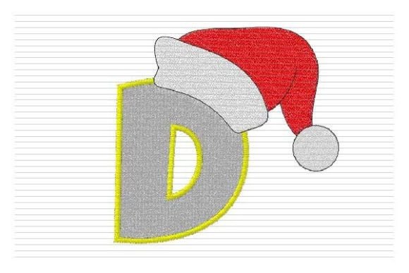 D Letter Christmas Alphabet Santa Hat