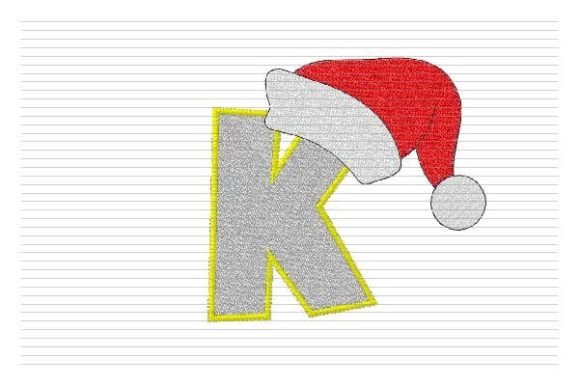 K Letter Christmas Alphabet Santa Hat