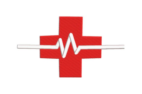 Medical Cross with Heartbeat
