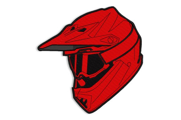 Motocross Helmet Embroidery Design