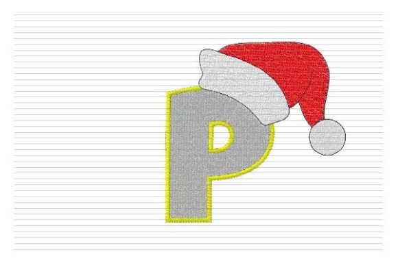 P Letter Christmas Alphabet Santa Hat