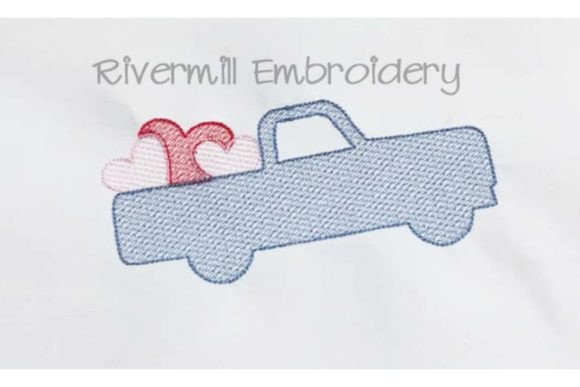 Sketch Style Truck with Hearts