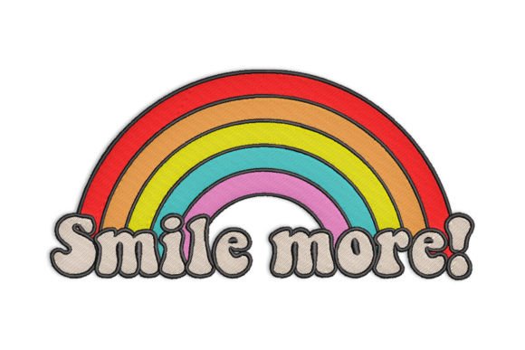 Smile More Slogan with Cute Rainbow