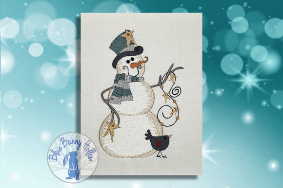Snowman 2: A Charming Winter Embroidery Design for Personalized Gifts