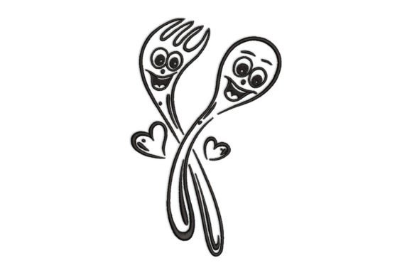 Spoon and Fork with Hearts