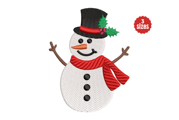 Traditional Christmas Snowman with Hat