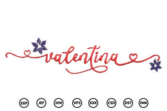 Valentina: A Whimsical Embroidery Design for Boutique Sweatshirts