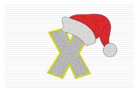 X Letter Christmas Alphabet Santa Hat